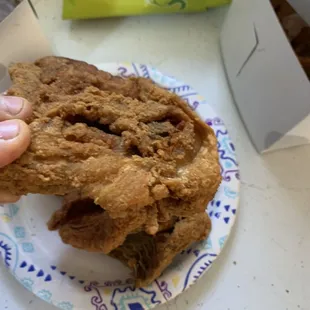 Front of a "breast" no meat at all. The top of the oven definitely did this.