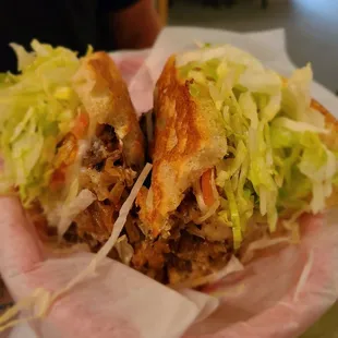 a sandwich in a basket