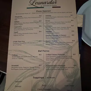the menu