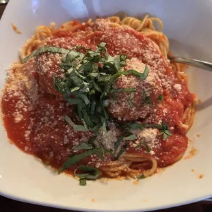 Spaghetti and meatballs