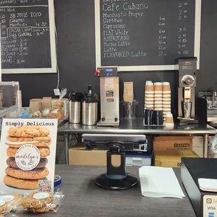 the counter and menu