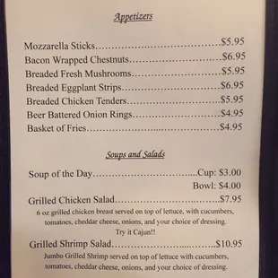 the menu