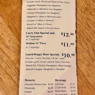 menu