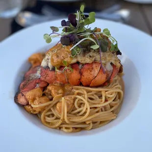 Lobster Fettuccine (substituted w/ spaghetti)