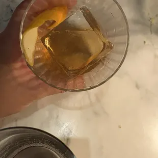 Old fashioned - notice the clear cut icecubes!!