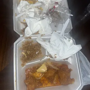 Orange chicken and fried rice - scared for life