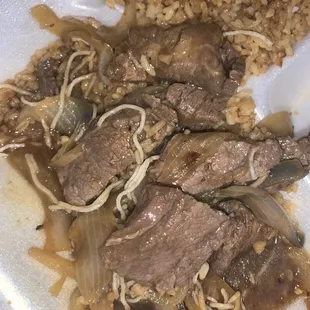 Rainbowy beef used in their dishes