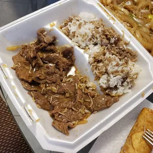 All the beef that was left after removing over 1lb of onions! SMH