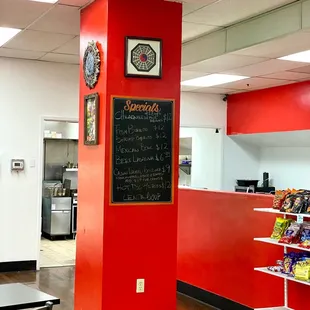 Specials change from time to time and are written here on the wall