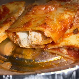 Inside cheese manicotti
