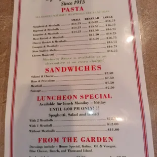 menu