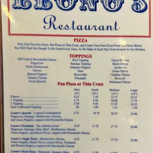 menu