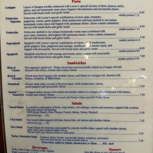 menu
