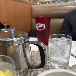 Booth and ready to have my hot tea