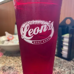 Their tall water/pop glasses Corner booth near front entrance