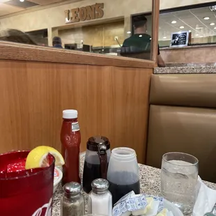 Near the breakfast bar