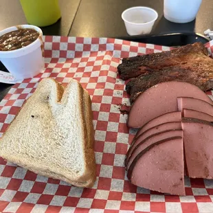 Ribs and smoked bologna