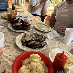 Brisket, Leon's Sausage, Potato Salad