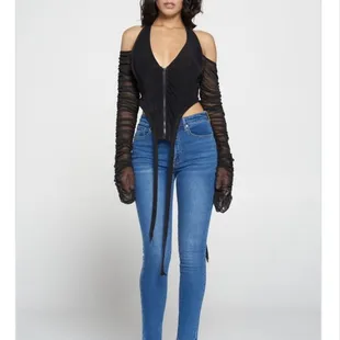 Black mesh top!