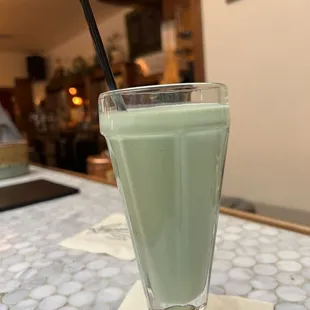 Get the grasshopper. It's dessert in a glass!