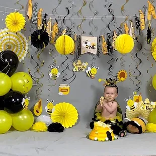 My girl enjoying her GIANT smash cake!!