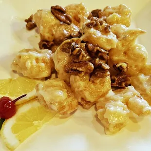 Honey walnut prawns