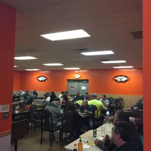 people eating in a restaurant