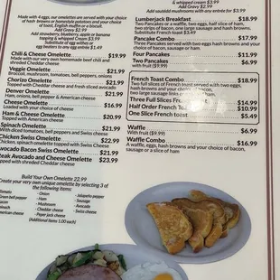 Breakfast menu