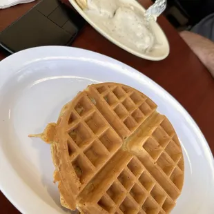 Belgium Waffle and Biscuits &amp; Gravy