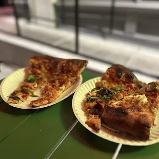We split slices of the Mad Dog and LC Special Pie