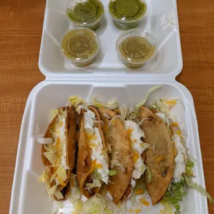 Today's lunch.  Tacos from Leo's On Wheels in Santa Ana CA.  Yummy