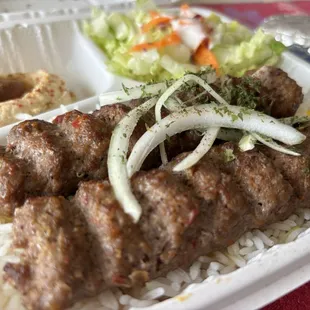 Beef Lule Kebab Plate