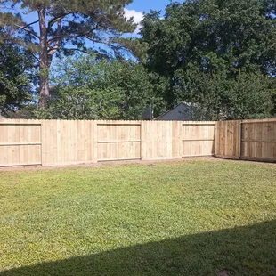 a fenced backyard