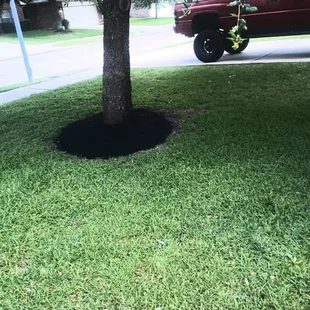 a hole in the grass