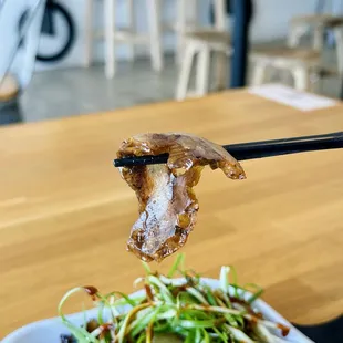 Grass-fed beef; beef tendon. The best in Orange County!