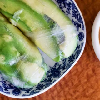 22. Two Piece Vegan Avocado Spring Rolls