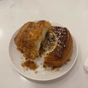 Half of the pain au chocolat and half of the everything croissant - both DELICIOUS BEYOND WORDS!