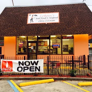 the front of the restaurant