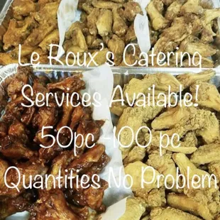 chicken wings and fried chicken, interior
