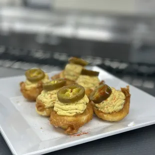 Cajun deep fried deviled eggs