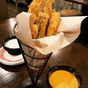 a basket of fried food