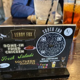 a menu on a laptop