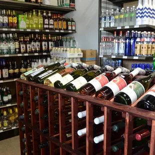a wine rack in a store