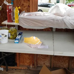 Inside the grill stand.