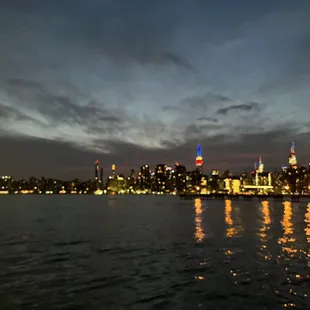 a view of a city at night