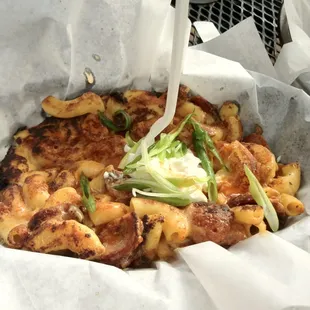 Burnt red hot sausage Mac of the gods!