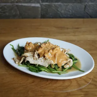 Chicken Spinach+Peanut Sauce