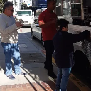 Family having one of our favorites Cuban Burrito!