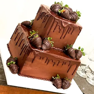 a chocolate covered cake