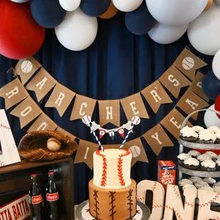 a baseball themed birthday party